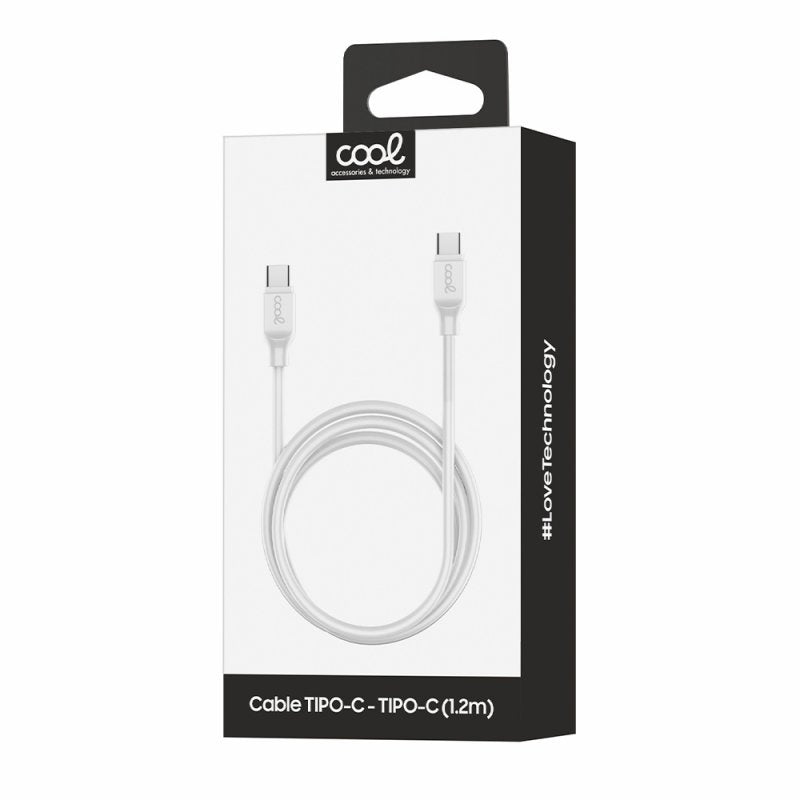 Cabo USB Universal Compatível Type-C a Type-C (1,2 Metros) Branco – 3A