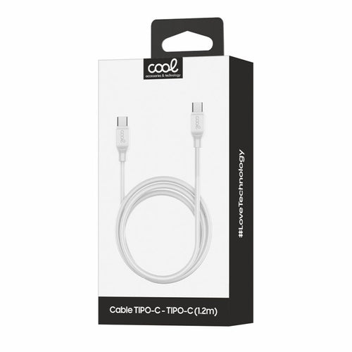 Cabo USB Universal Compatível Type-C a Type-C (1,2 Metros) Branco – 3A